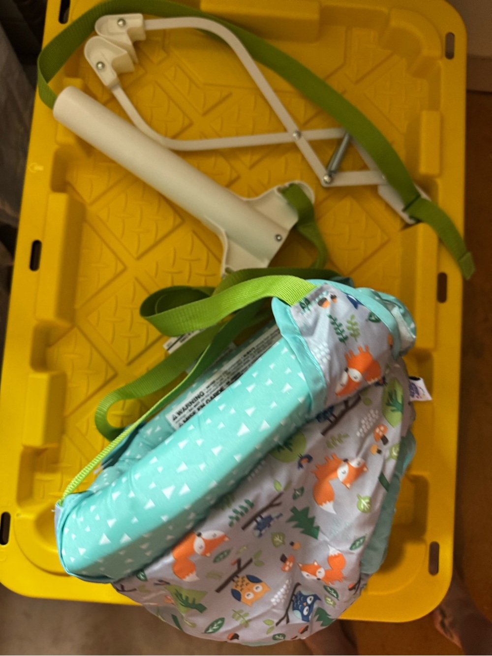 Kids Fox Print Booster Seat Strap Door Jumper - Green